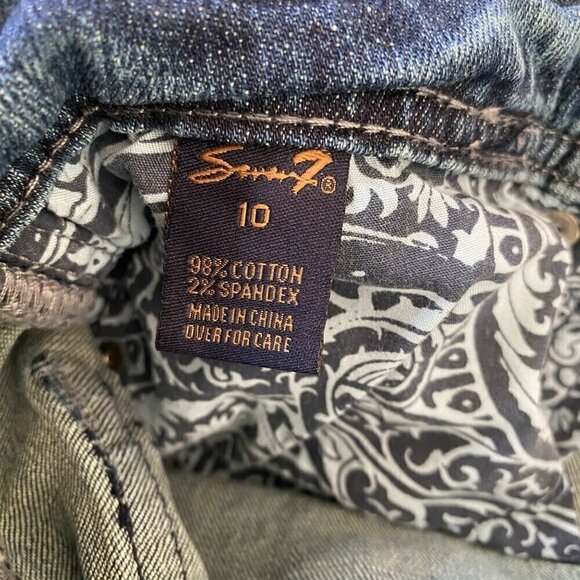 Seven‎ 7 Bootcut Jeans 5 Pocket Design with Decorative Buttons Med Blue Wash 10 - Picture 3 of 6